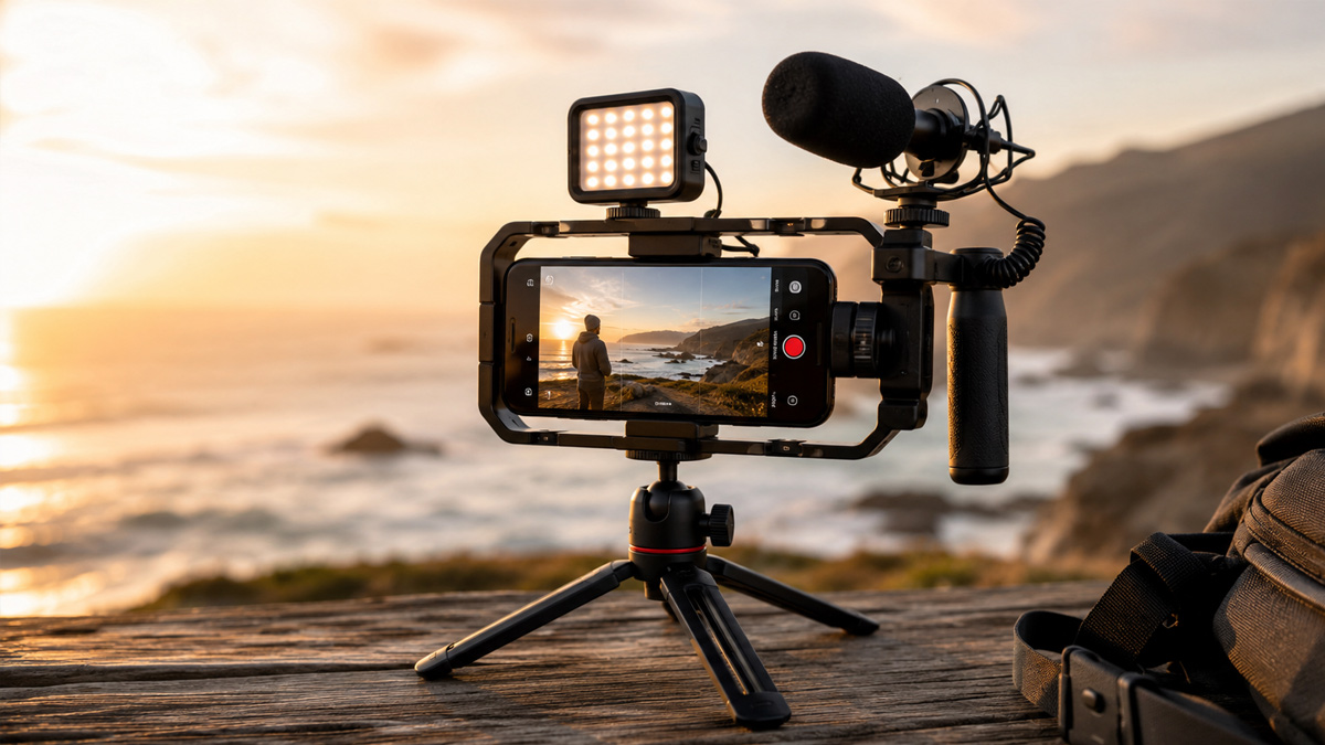 Gimbal och tillbehör för mobilfilm